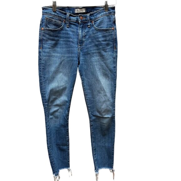 Madewell Denim - Madewell 9" High-Rise Skinny Crop Distressed Frayed Hem Jeans Women's Size 28